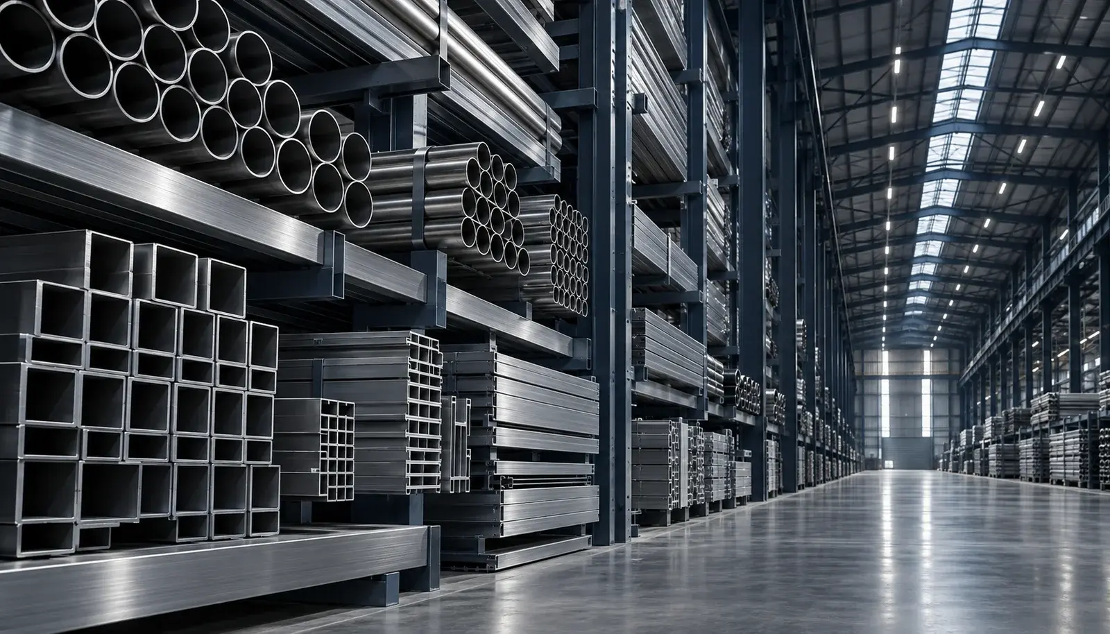 Editorial concept of precision metal materials in an industrial facility